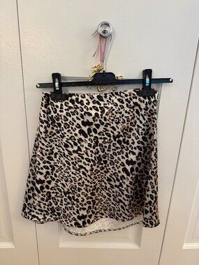 Princess Polly Cheetah Silk Miniskirt